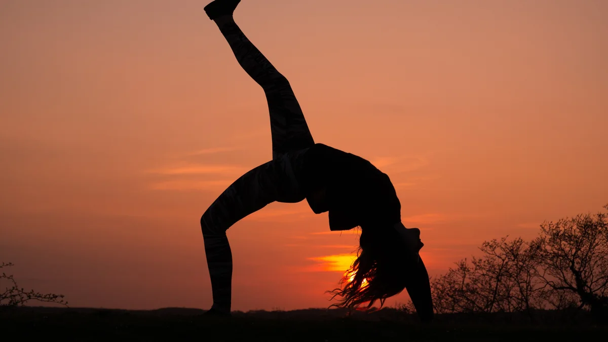 Yoga gracieux au crépuscule - illustration de l'article Retraites de pleine conscience